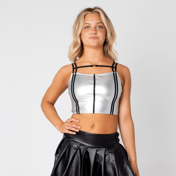 Slash Faux Leather Top