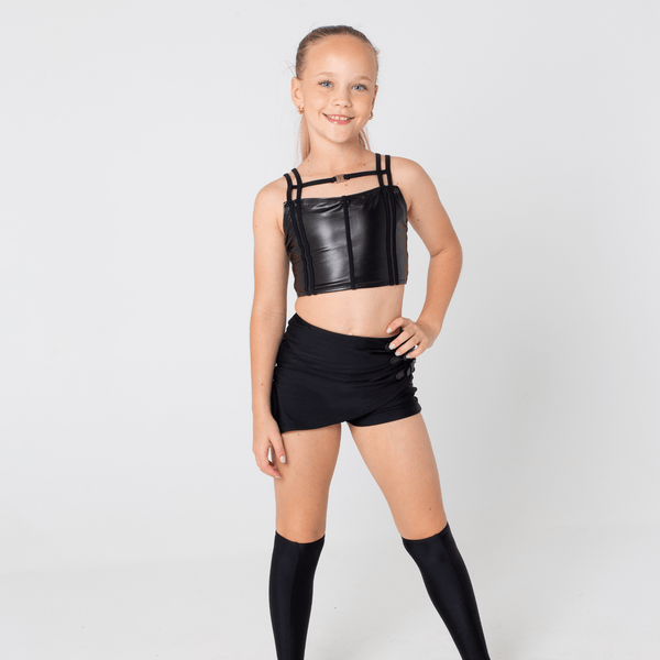 Slash Faux Leather Top