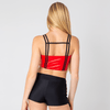 Slash Faux Leather Top