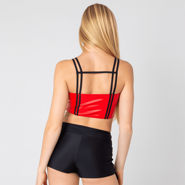 Slash Faux Leather Top