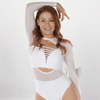 Sheer Life Leotard - White/White (last chance colours)