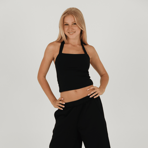 Form Halter Tank Black - CosiG Studiowear 1